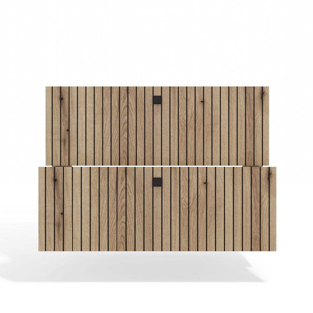 14-SZAFKA POD UMYWALKĘ TIGO 80 2S DĄB EVOKE 2 SZUFLADY RYFLOWANY FRONT WISZĄCA-14