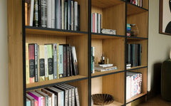 ESTANTE R50 Armário para Livros ARTISAN OAK BORDAS PRETAS 5 Prateleiras para Escritório