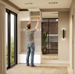 Double Hanger HAGA II 2W Wardrobe for Hallway WHITE