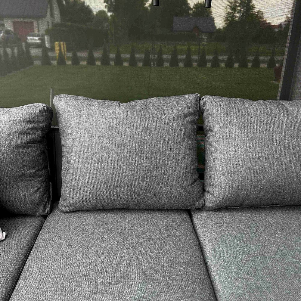 8-Zestaw Mebli Ogrodowych Jadalnianych TEXAS Narożny dla 6 Osób Sofa Stół Ławka SZARY-8