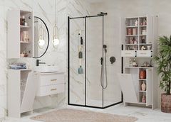 Hanging Bathroom Cabinet Shelf NINA W1D CASHMERE Column 1 Door 3 Shelves