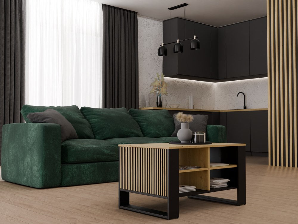 4-Ława Modern 4P SLIM DĄB ARTISAN CZARNY-4