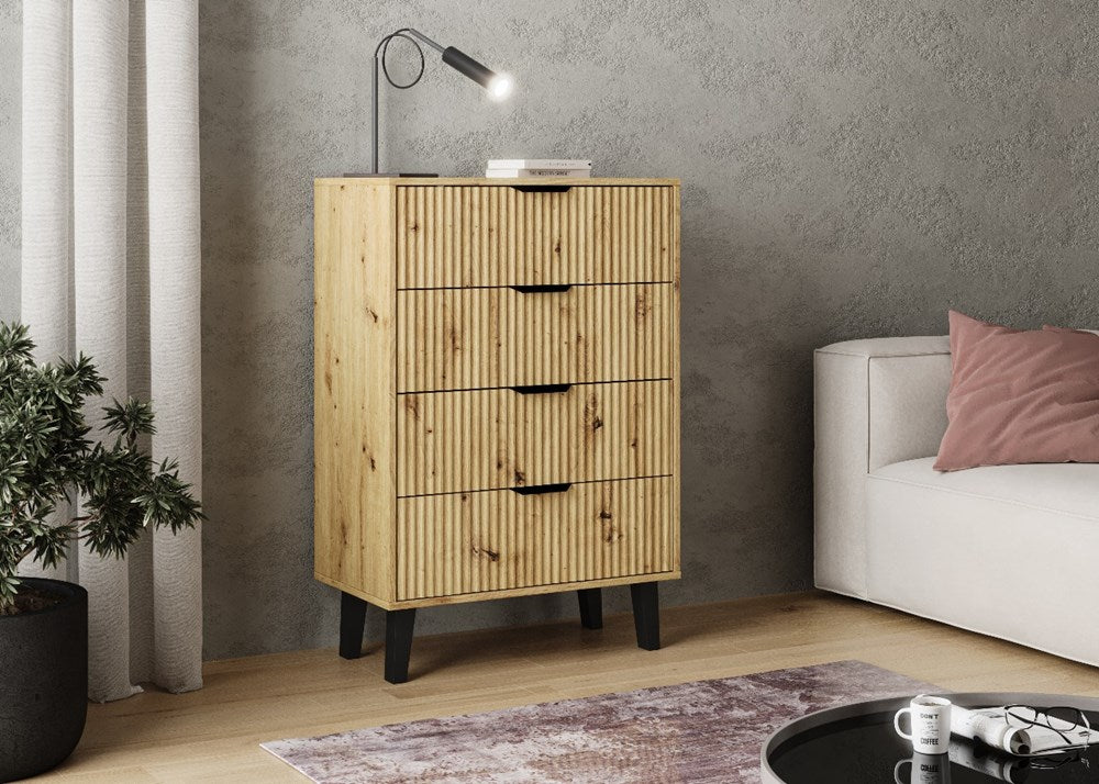 2-Komoda Scandi 4S SLIM DĄB ARTISAN-2