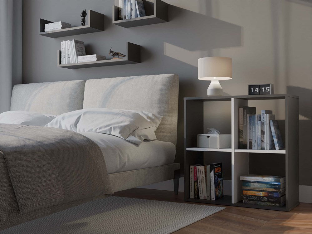 2-Regał Malax 2x2 ANTRACYT BIAŁY-2