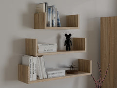 2-Regał Ścienny Wiszący MOBI 3P DĄB SONOMA-2