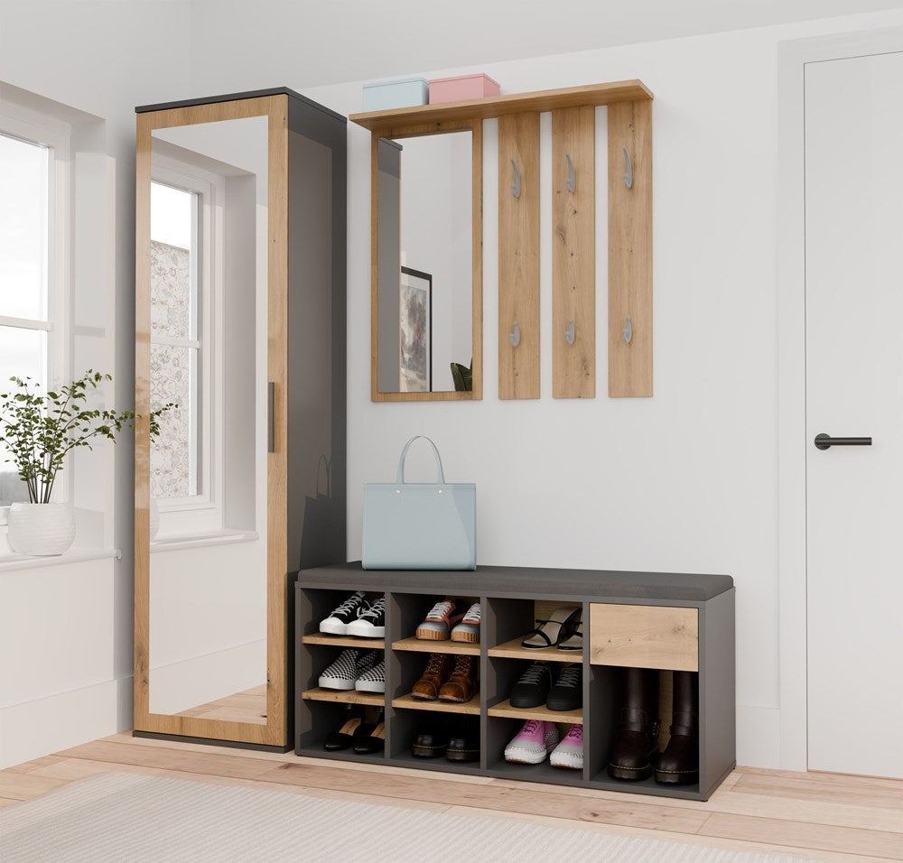 4-Szafka Na Obuwie Buty Otwarta TALLIN ANTRACYT DĄB ARTISAN Do Przedpokoju-4