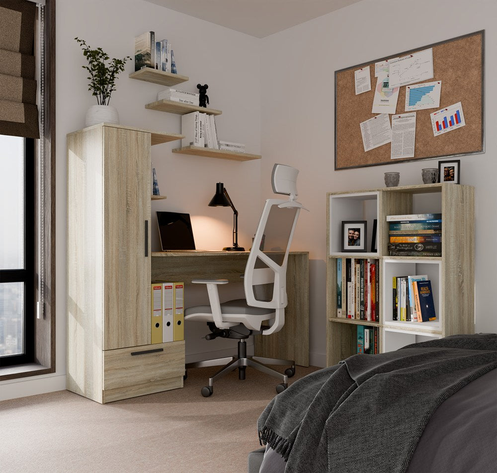COSMO DESK + SHELF SET SONOMA OAK
