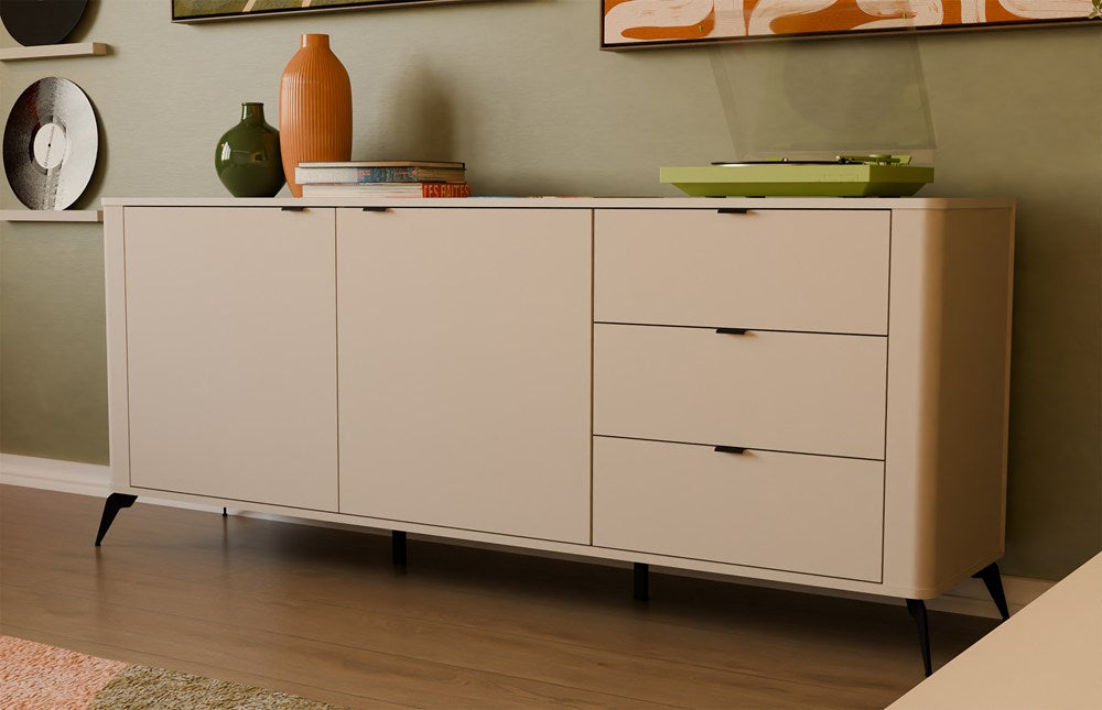 CORDOBA 2D3S KASHMIR BEIGE Cómoda 3 Gavetas Soft Close