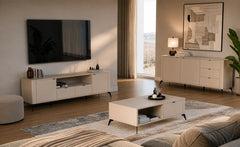 CORDOBA 2D3S KASHMIR BEIGE Cómoda 3 Gavetas Soft Close