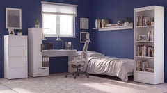 Office Furniture Set Desk Cosmo + Chest of Drawers Alma + Shelf Palermo WHITE for the Room