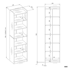 Conjunto de mobiliario de oficina Escritorio Chester + Estante superior 120 + Cajonera M3 + Estantería Rimini BLANCO